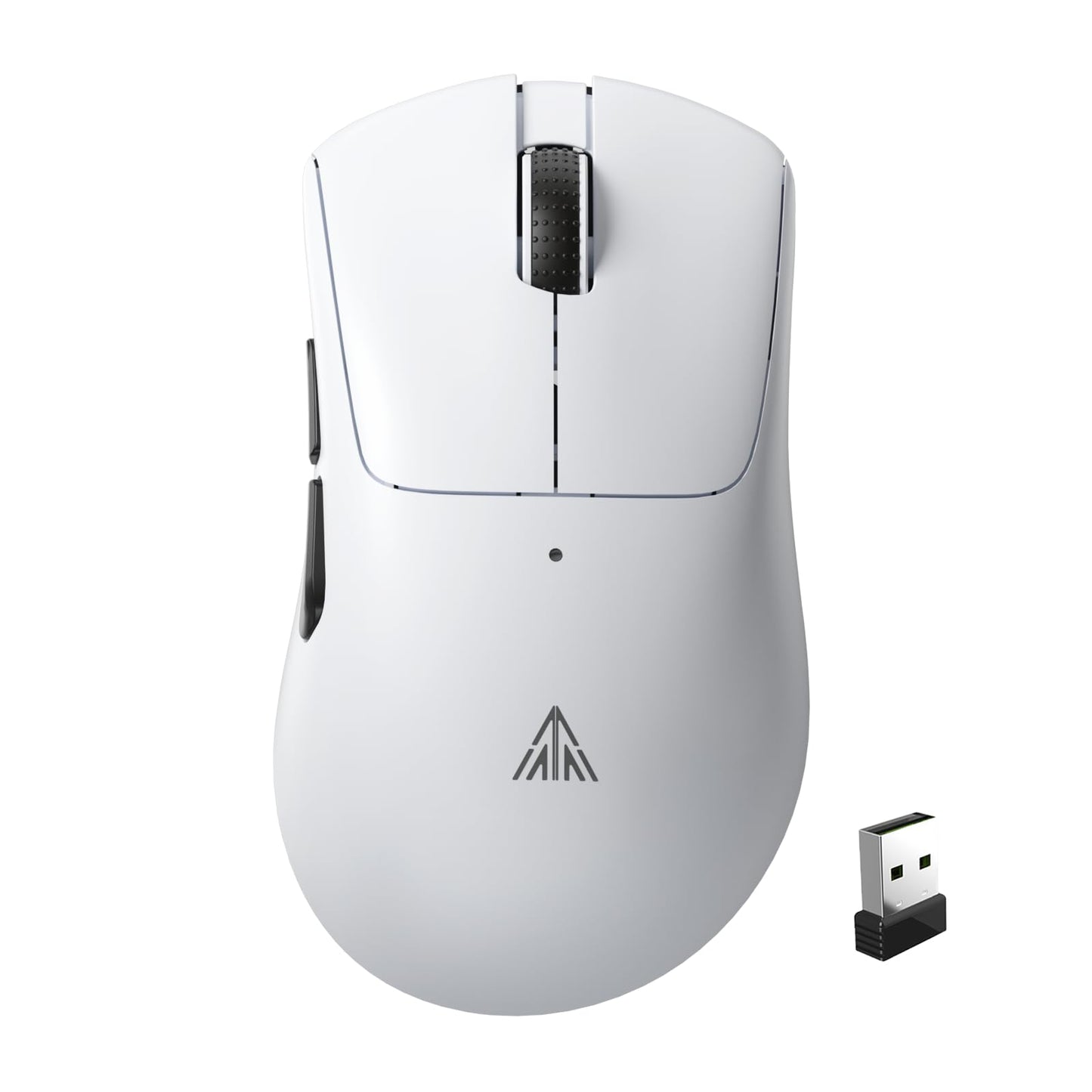 SM802 White Wireless Gaming Mouse,10000 DPI,Tri-Mode Wired/BT 5.0/2.4GHz Wireless Mouse Gaming with Side Button,RGB Programmable Macro Mouse for Laptop