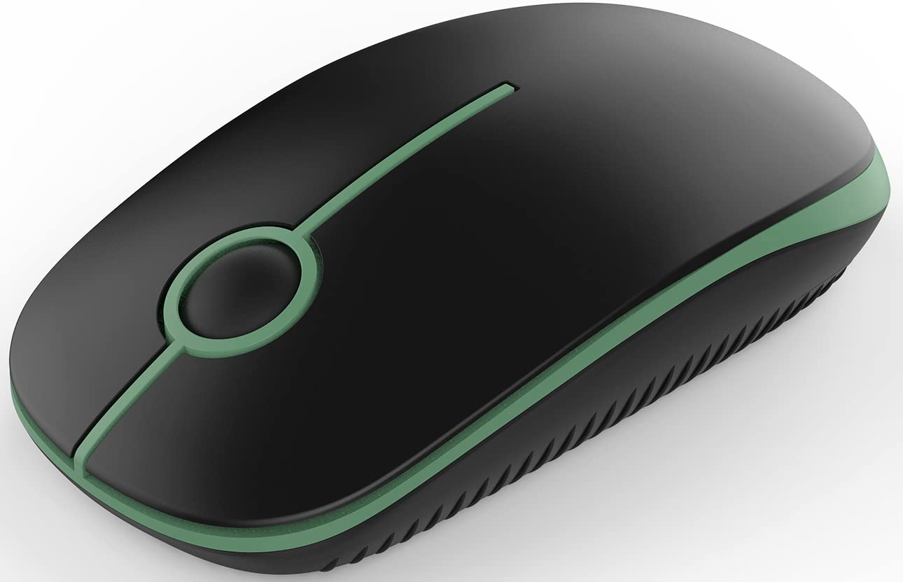 Vssoplor Wireless Mouse, 2.4G Slim Portable Computer Laptop Mouse with Nano Receiver Quiet Silent Optical Mice for Notebook, PC, Laptop, Computer-Black and Gold