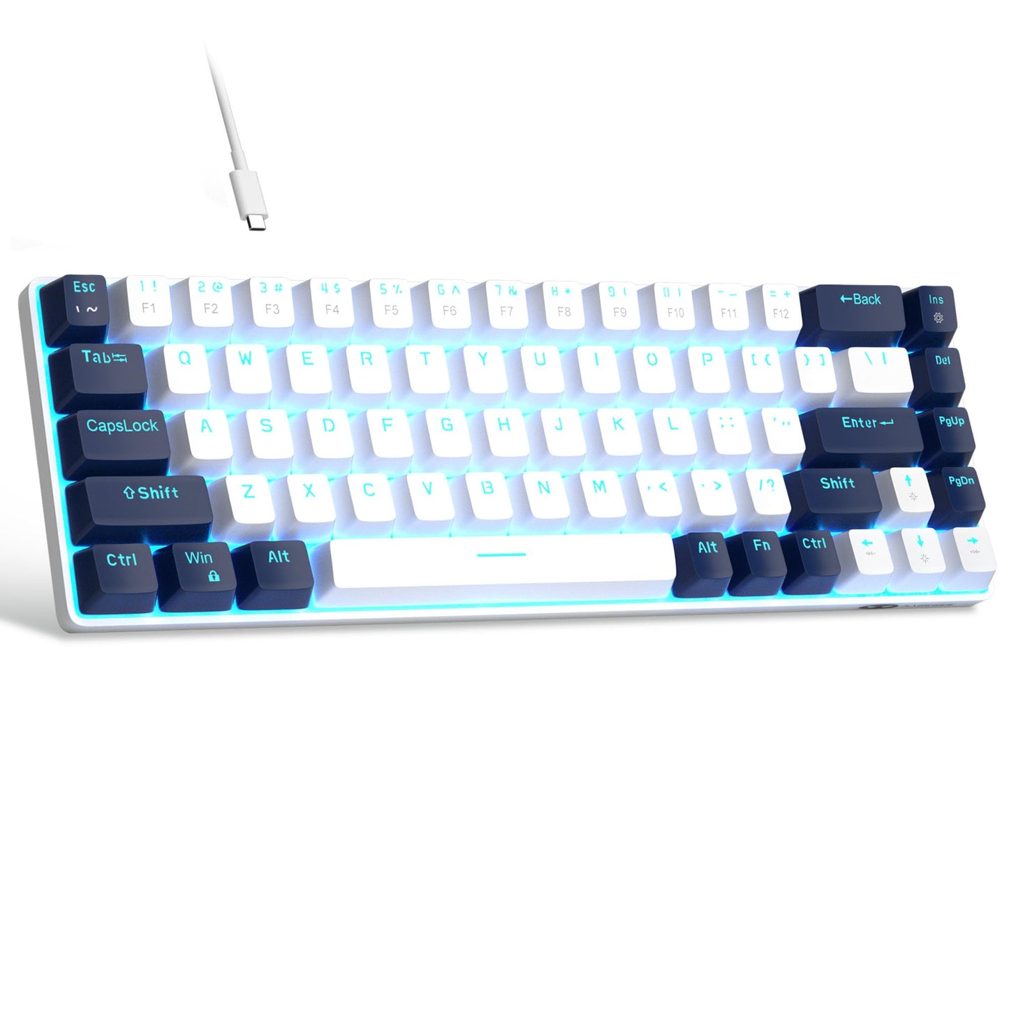 MageGee Portable 60% Mechanical Gaming Keyboard, MK-Box LED Backlit Compact 68 Keys Mini Wired Office Keyboard with Red Switch for Windows Laptop PC Mac - Black/Grey