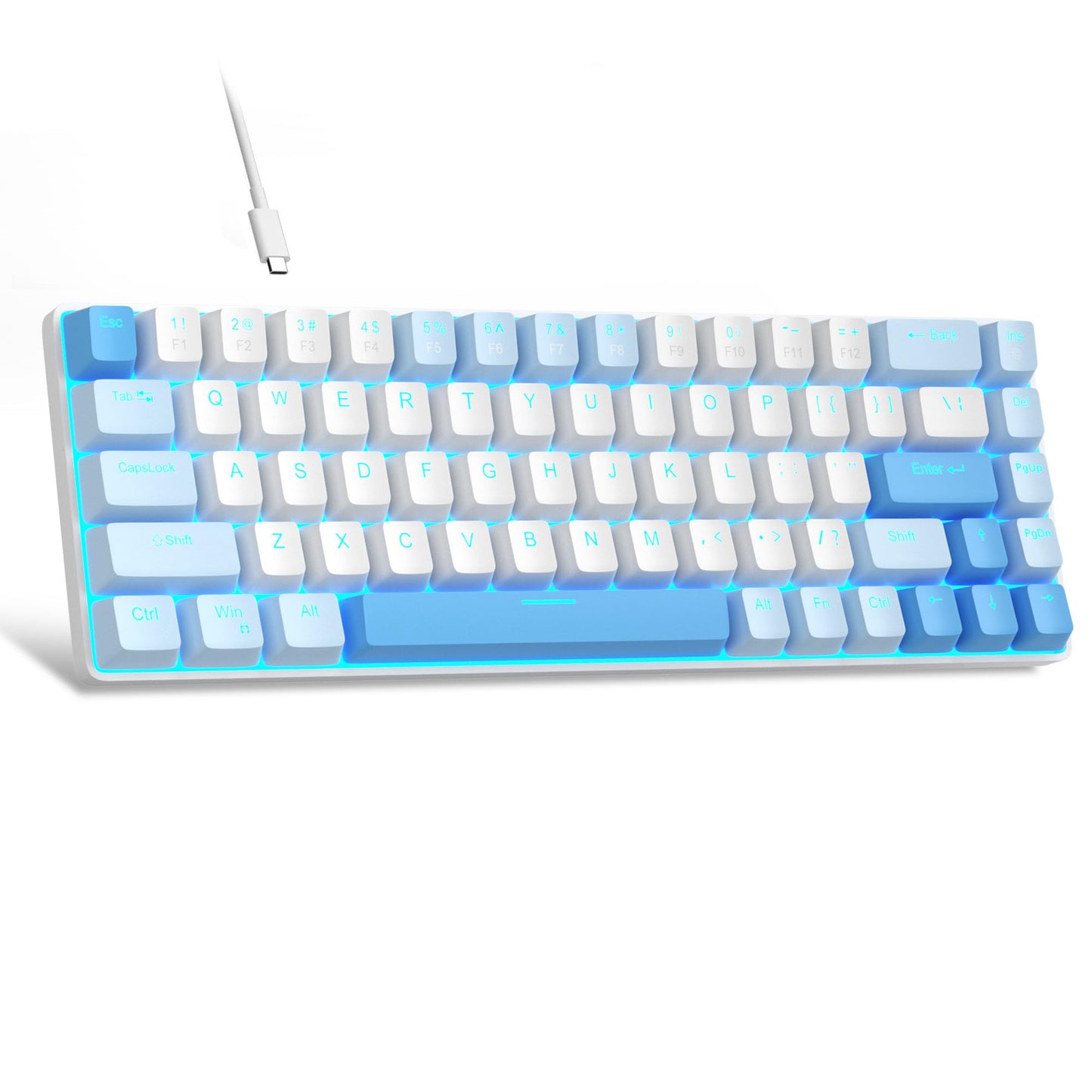 MageGee Portable 60% Mechanical Gaming Keyboard, MK-Box LED Backlit Compact 68 Keys Mini Wired Office Keyboard with Red Switch for Windows Laptop PC Mac - Black/Grey