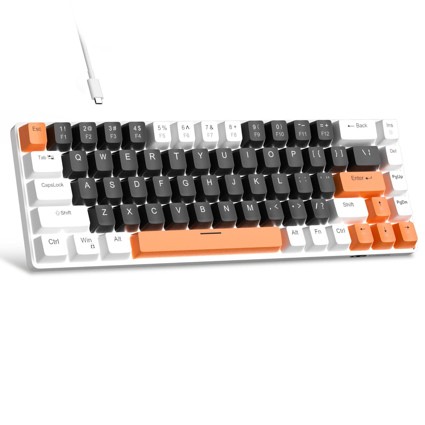 MageGee Portable 60% Mechanical Gaming Keyboard, MK-Box LED Backlit Compact 68 Keys Mini Wired Office Keyboard with Red Switch for Windows Laptop PC Mac - Black/Grey
