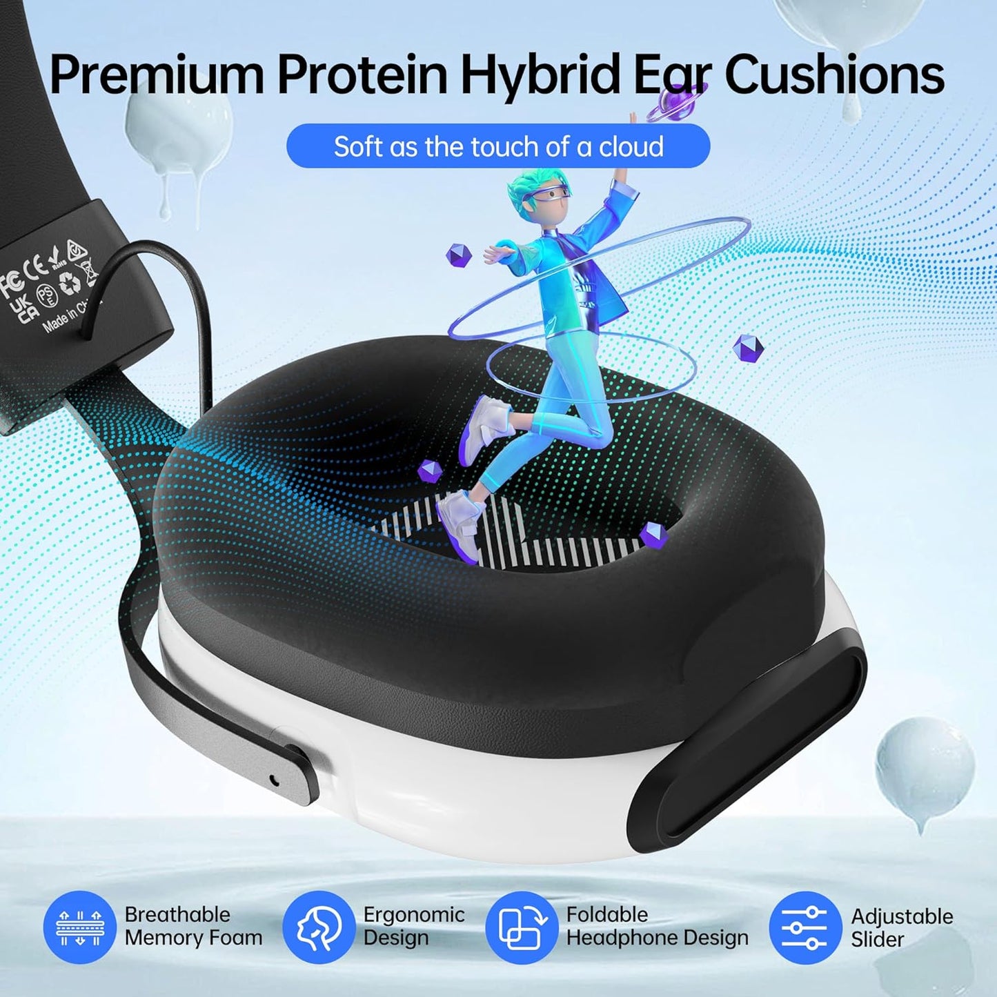 Gaming Headsets with Mic for Xbox,PS4,PS5,Switch,PC,7.1 Surround Sound Gmaing Headphones with Noise Cancelling Microphone,50MM Dynamic Drivers, 3.5MM Audio Jack-White