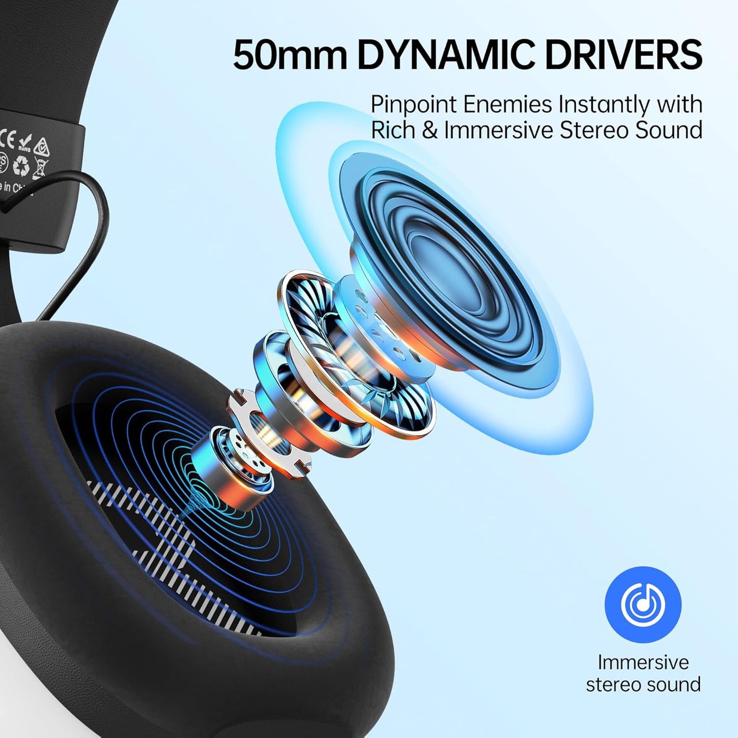 Gaming Headsets with Mic for Xbox,PS4,PS5,Switch,PC,7.1 Surround Sound Gmaing Headphones with Noise Cancelling Microphone,50MM Dynamic Drivers, 3.5MM Audio Jack-White