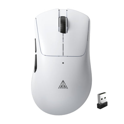 SM802 White Wireless Gaming Mouse,10000 DPI,Tri-Mode Wired/BT 5.0/2.4GHz Wireless Mouse Gaming with Side Button,RGB Programmable Macro Mouse for Laptop