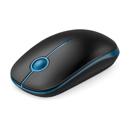 Vssoplor Wireless Mouse, 2.4G Slim Portable Computer Laptop Mouse with Nano Receiver Quiet Silent Optical Mice for Notebook, PC, Laptop, Computer-Black and Gold