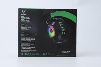 HW10 Wireless Gaming Headset for PS5,PS4,PC,2.4GHz Bluetooth Gaming Headphones with Noise Cancelling Microphone,50Hr Battery Gamer Headset for Switch, Laptop,Mobile,Mac,Cool RGB (Black/Green)
