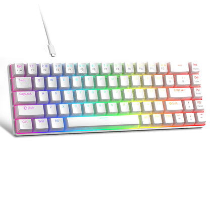 MageGee Portable 60% Mechanical Gaming Keyboard, MK-Box LED Backlit Compact 68 Keys Mini Wired Office Keyboard with Red Switch for Windows Laptop PC Mac - Black/Grey